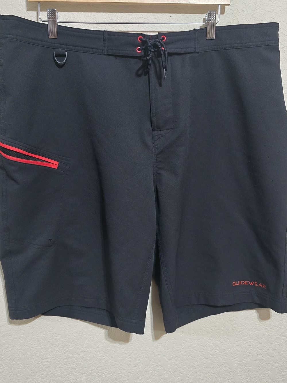 Cabela's Black Athletic Shorts with Red Trim
